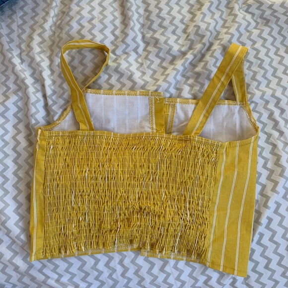 yellow button up tank top - Picture 2 of 2